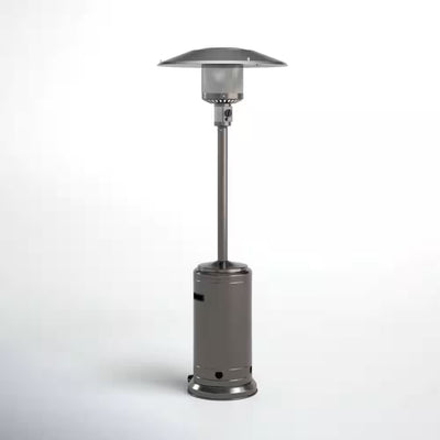 Gray 83 In. H 46000 BTU Outdoor Stainless Steel Propane Gas Standing Patio Heater with Wheels