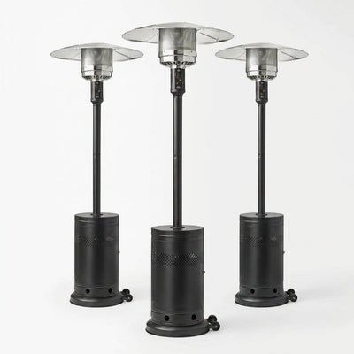 (3 Pack)  48,000 BTU Freestanding Metal Propane Patio Heater, Black