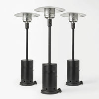 (3 Pack)  48,000 BTU Freestanding Metal Propane Patio Heater, Black — Studio Shot