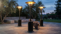 (3 Pack)  48,000 BTU Freestanding Metal Propane Patio Heater, Black — Lifestyle