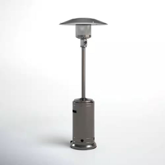 Gray 83 In. H 46000 BTU Outdoor Stainless Steel Propane Gas Standing Patio Heater with Wheels