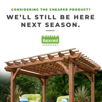10 Ft. X 10 Ft. Traditional All Cedar Wood Outdoor Patio Pergola Shade Structure