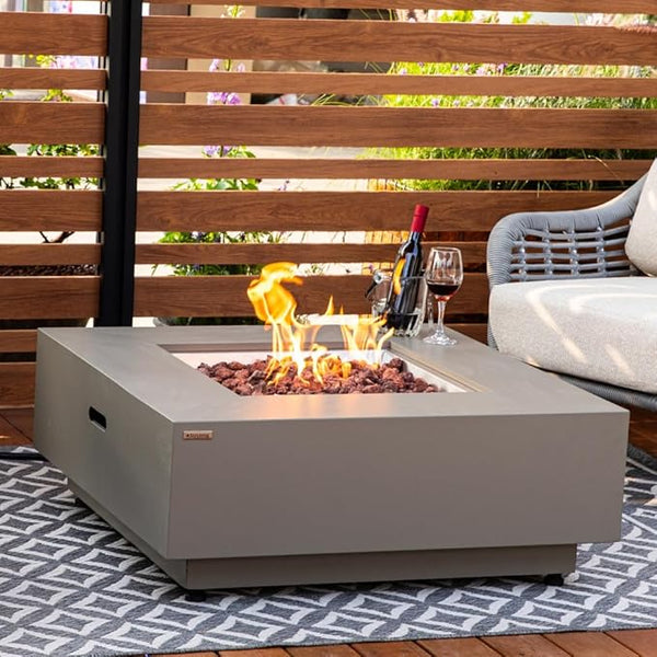 Ashton 36” Propane Fire Pit Smokeless Firepit Outdoor Gas Fire Pit for Outside Patio Firepit Table Includes Rain Cover Converter Kit Lava Rocks Lid CSA Certified